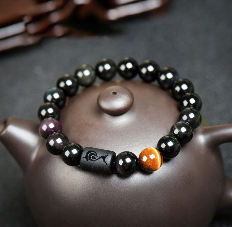 Chinese Zodiac-Natural Obsidian Attract Luck