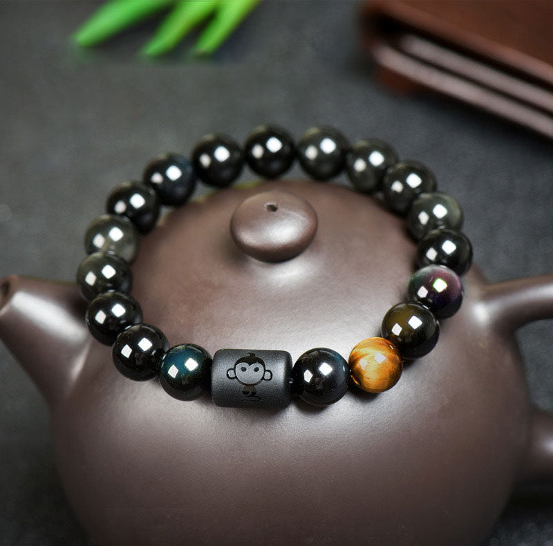 Chinese Zodiac-Natural Obsidian Attract Luck