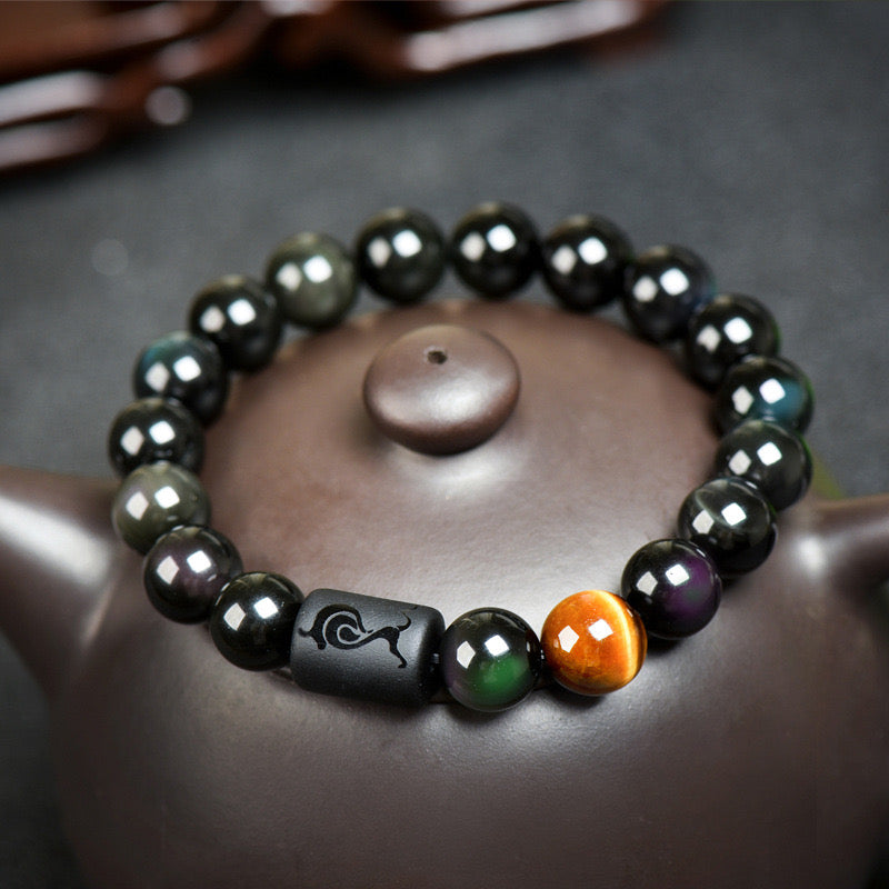 Chinese Zodiac-Natural Obsidian Attract Luck
