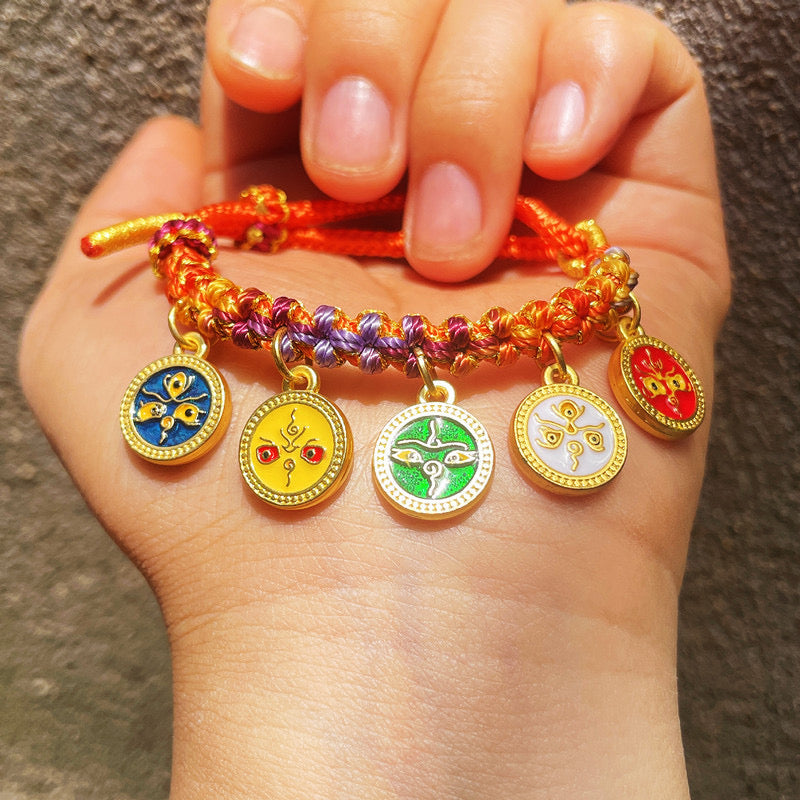 Attract Wealth- Five Wealth Gods Tibetan Hand Rope