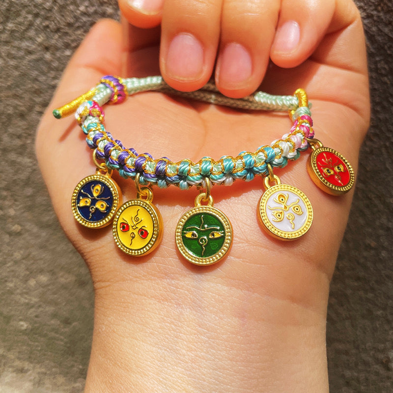 Attract Wealth- Five Wealth Gods Tibetan Hand Rope