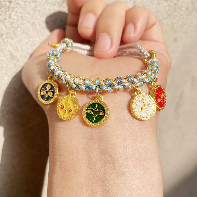 Attract Wealth- Five Wealth Gods Tibetan Hand Rope