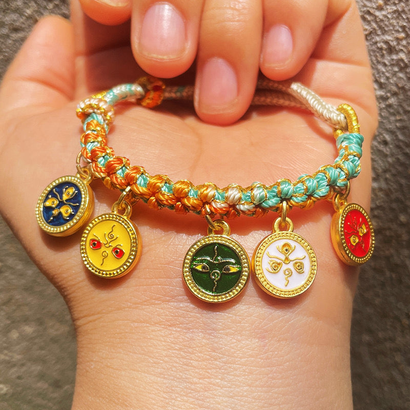 Attract Wealth- Five Wealth Gods Tibetan Hand Rope
