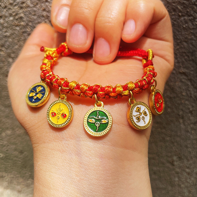 Attract Wealth- Five Wealth Gods Tibetan Hand Rope