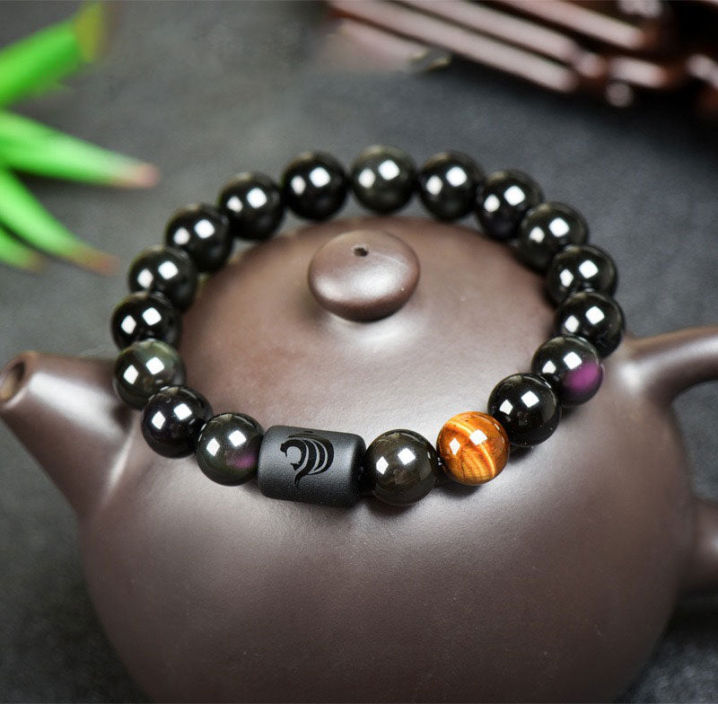 Chinese Zodiac-Natural Obsidian Attract Luck