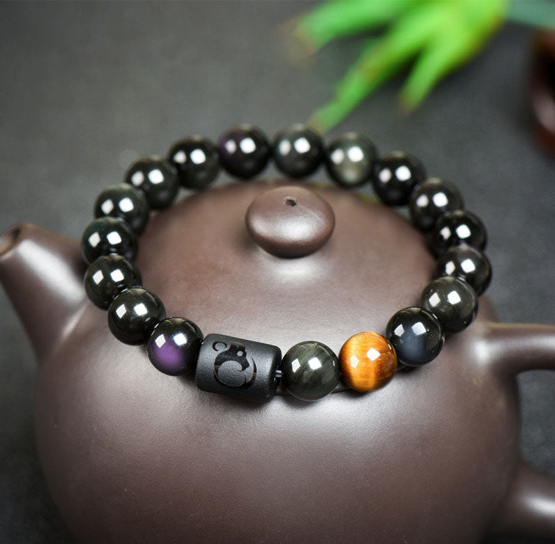 Chinese Zodiac-Natural Obsidian Attract Luck