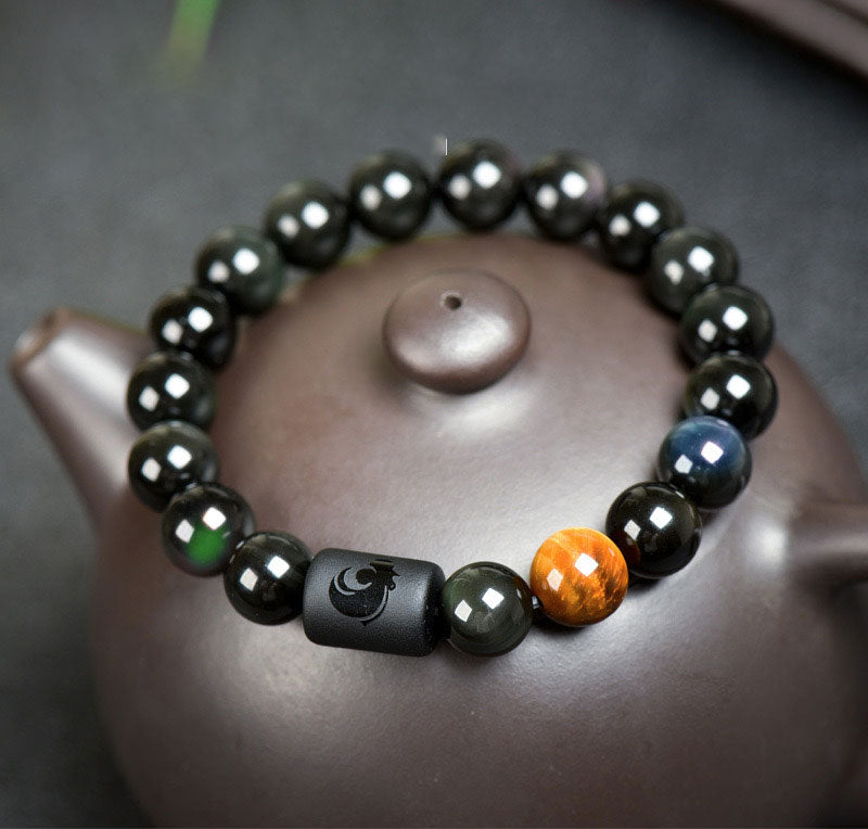 Chinese Zodiac-Natural Obsidian Attract Luck