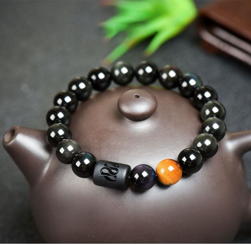 Chinese Zodiac-Natural Obsidian Attract Luck