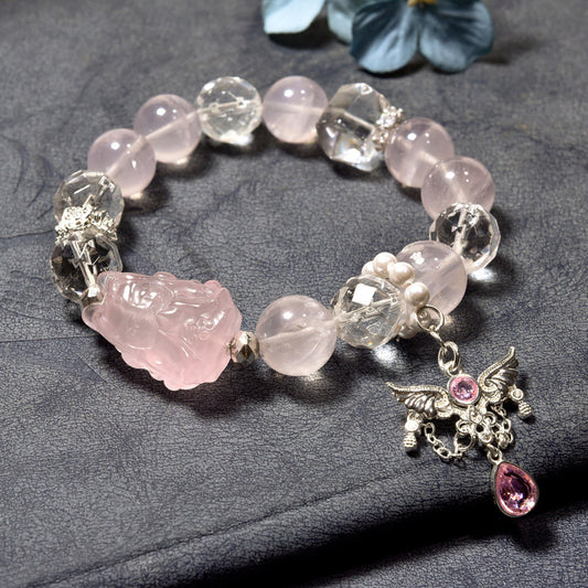 Attract Love-Nine Tailed Fox Pink Crystal  Bracelet