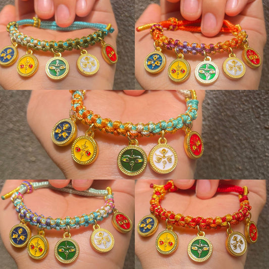 Attract Wealth- Five Wealth Gods Tibetan Hand Rope