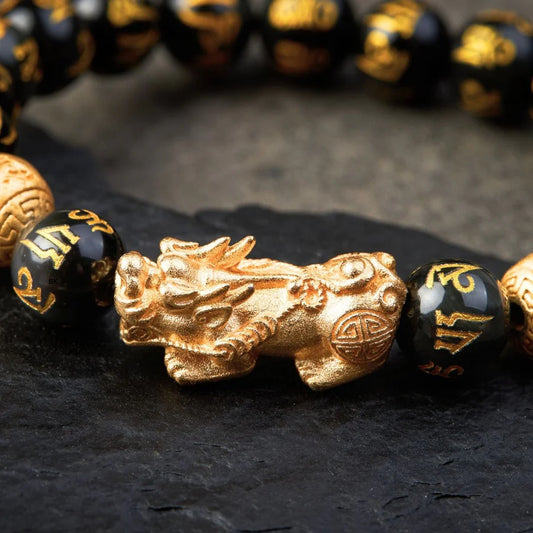Feng Shui Bracelet – Pixiu Black Obsidian Bracelet for Wealth